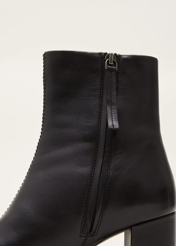 Women Phase Eight Heels Stitched Leather Boot Black