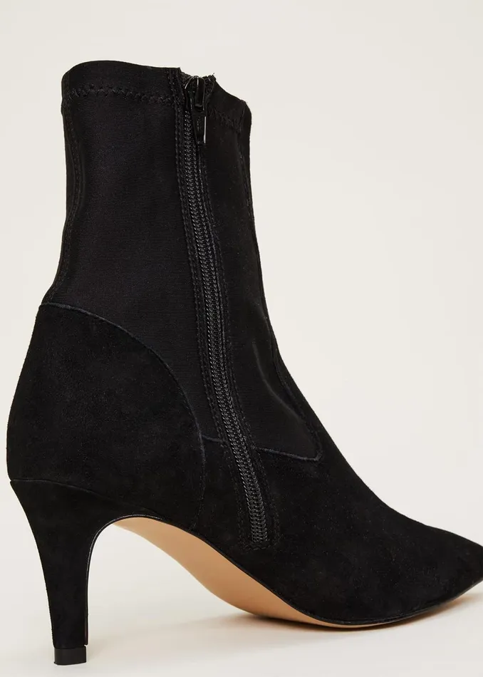 Women Phase Eight Heels Suede Sock Boots Black