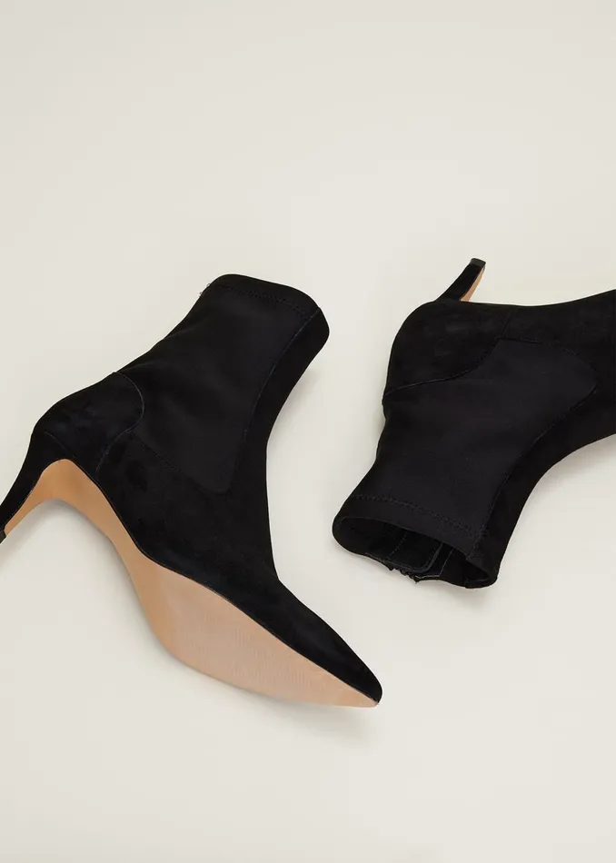 Women Phase Eight Heels Suede Sock Boots Black