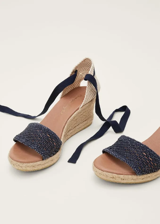 Women Phase Eight Heels Weave Espadrille Navy