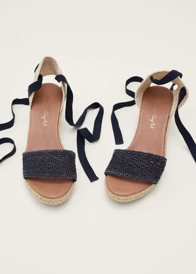 Women Phase Eight Heels Weave Espadrille Navy