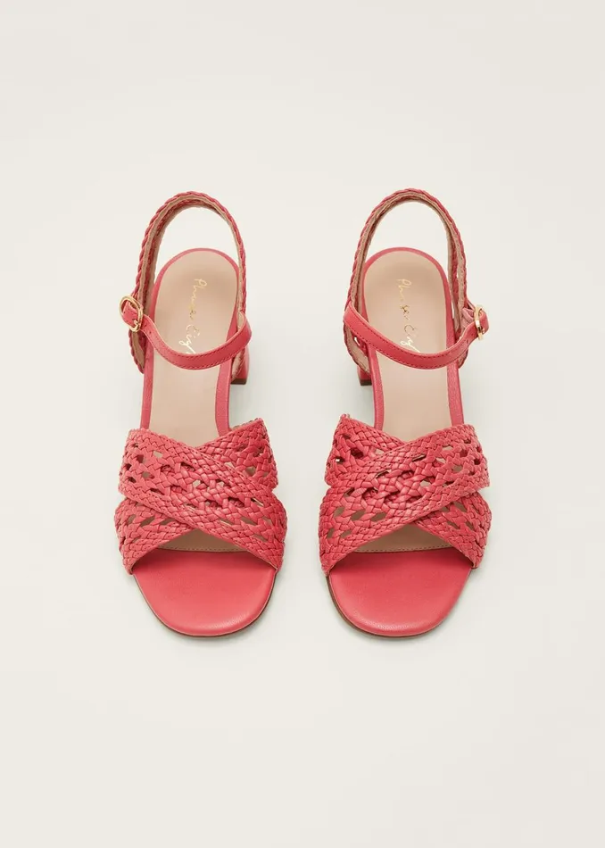 Women Phase Eight Heels Weave Heeled Sandal Coral