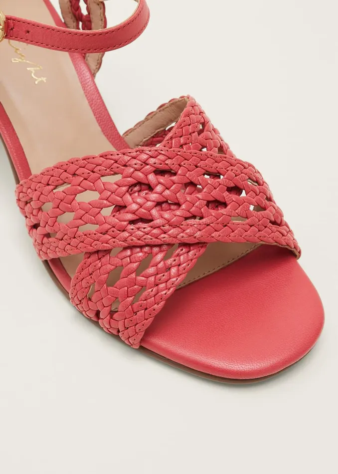 Women Phase Eight Heels Weave Heeled Sandal Coral