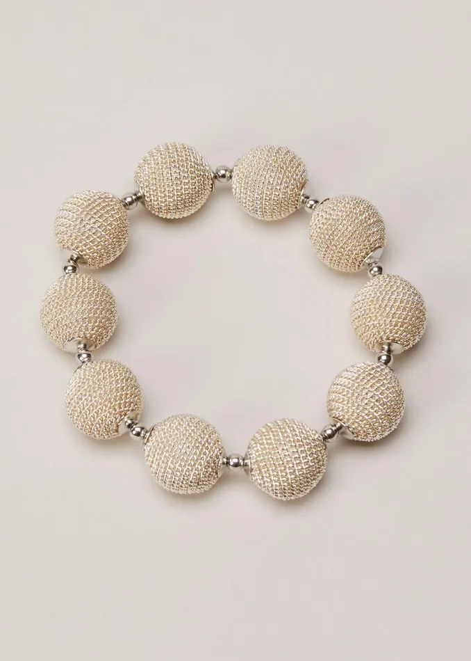 Women Phase Eight Jewellery Beaded Bracelet Silver