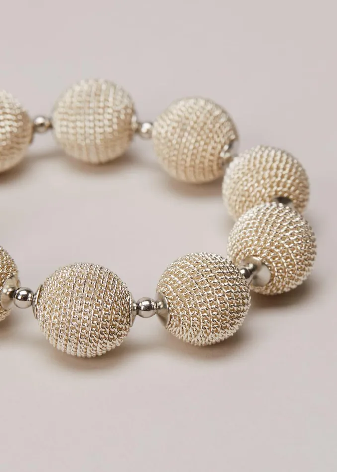 Women Phase Eight Jewellery Beaded Bracelet Silver