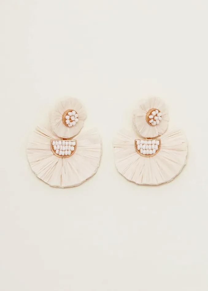 Women Phase Eight Jewellery Beaded Fan Drop Earrings Cream