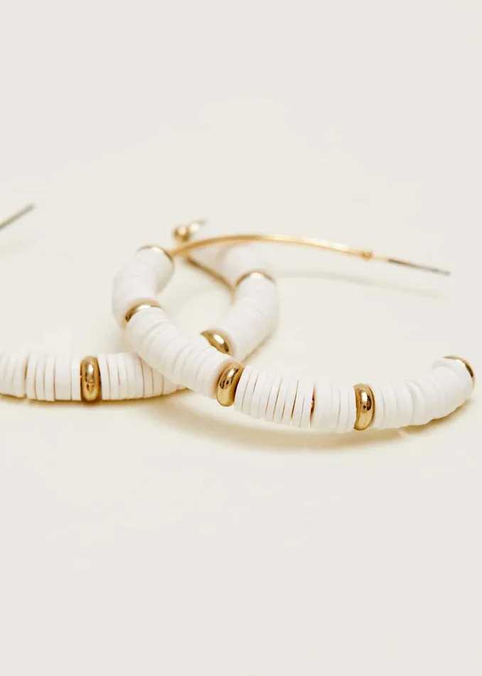 Women Phase Eight Jewellery Beaded Hoop Earrings White