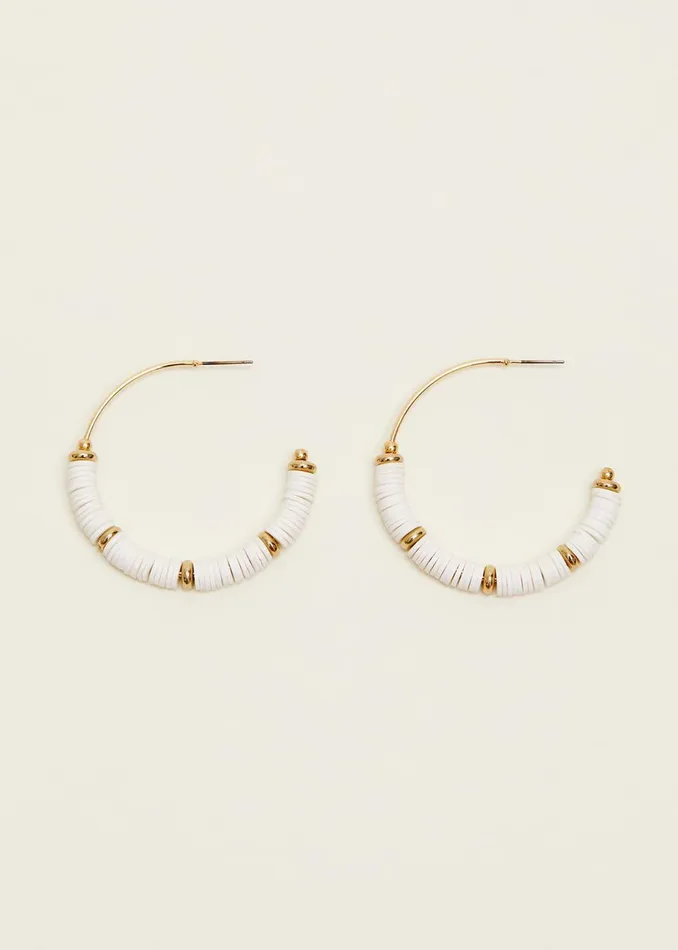 Women Phase Eight Jewellery Beaded Hoop Earrings White