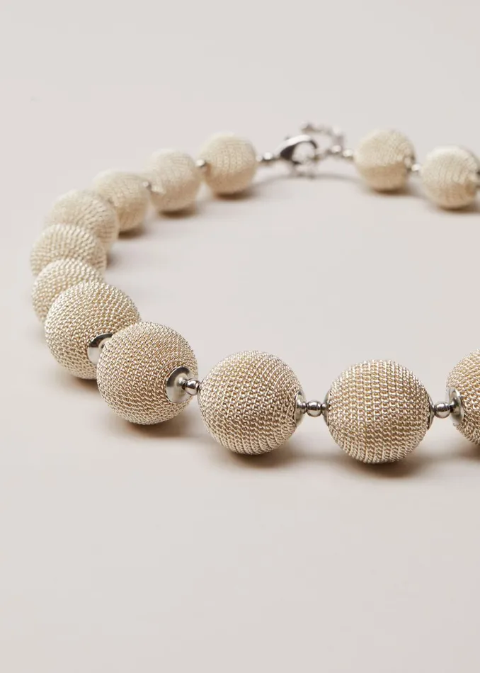 Women Phase Eight Jewellery Beaded Necklace Silver
