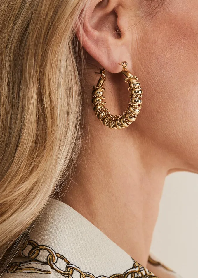 Women Phase Eight Jewellery Chunky Ring Hoop Earring Gold