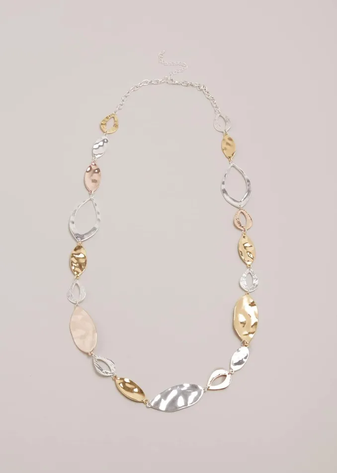 Women Phase Eight Jewellery Gold And Silver Link Necklace Multicoloured