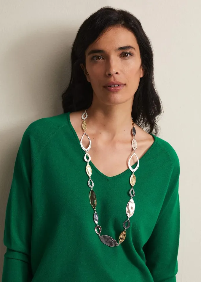 Women Phase Eight Jewellery Gold And Silver Link Necklace Multicoloured