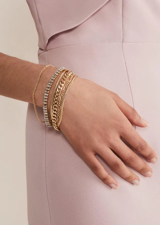 Women Phase Eight Jewellery Gold Multi Chain Bracelet Gold