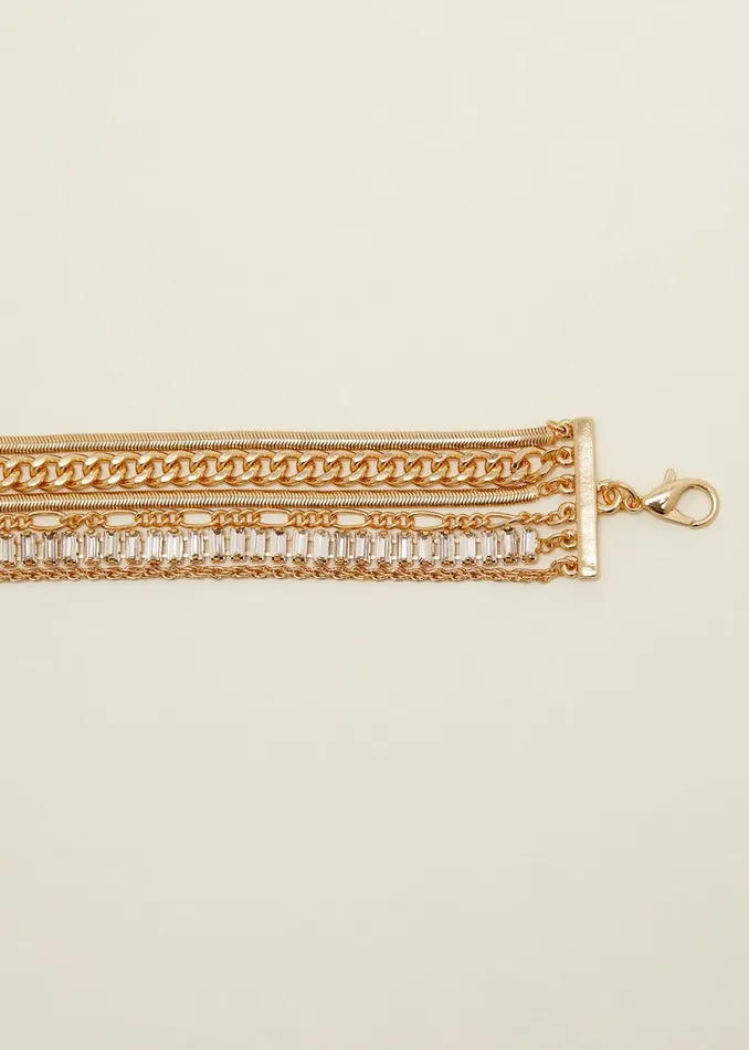 Women Phase Eight Jewellery Gold Multi Chain Bracelet Gold