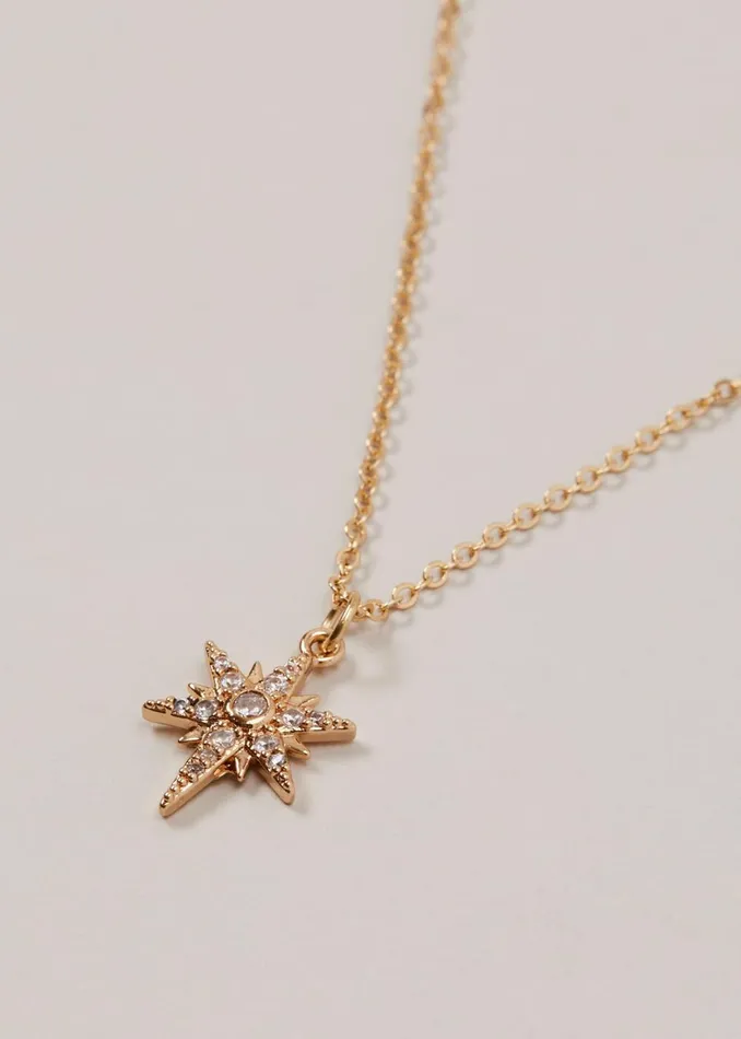 Women Phase Eight Jewellery Gold Plated Star Pendant Necklace Gold