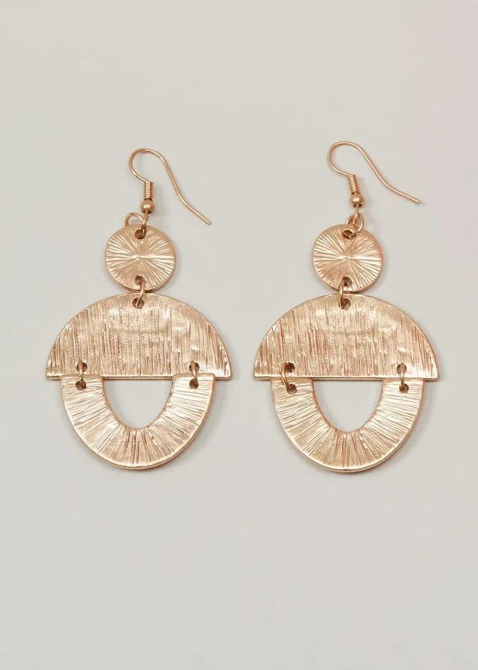 Women Phase Eight Jewellery Gold Textured Drop Earrings Gold