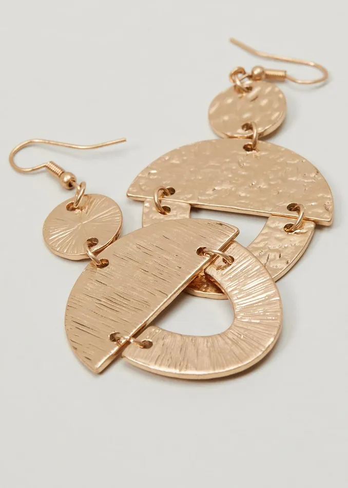 Women Phase Eight Jewellery Gold Textured Drop Earrings Gold