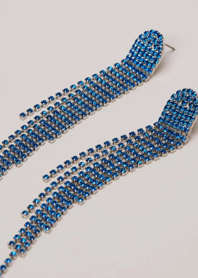 Women Phase Eight Jewellery Graduated Stone Drop Earrings Blue
