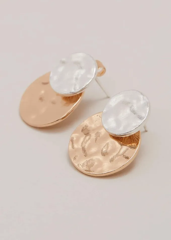 Women Phase Eight Jewellery Mixed Metal Disc Earring Multicoloured