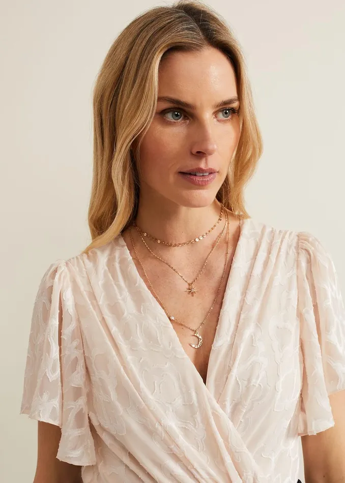 Women Phase Eight Jewellery Moon And Star Layered Necklace Gold