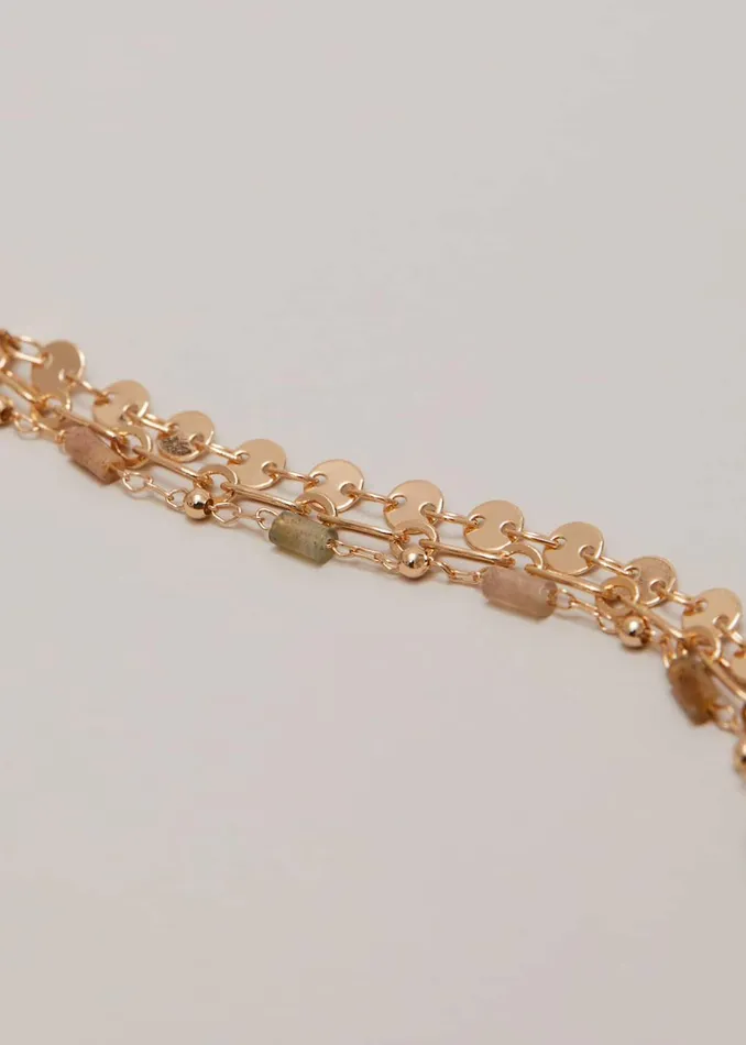 Women Phase Eight Jewellery Mutli Chain Bracelet Set Gold