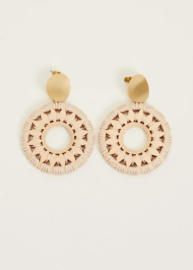 Women Phase Eight Jewellery Pattern Drop Earrings Neutral