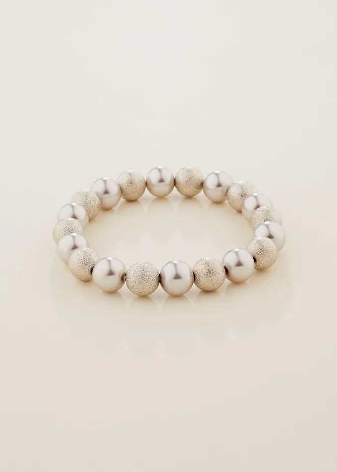 Women Phase Eight Jewellery Pearl And Bead Stretch Bracelet Silver