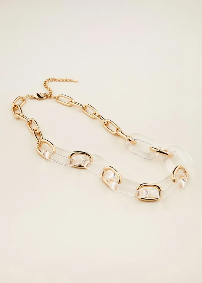 Women Phase Eight Jewellery Resin Link Chain Necklace Gold