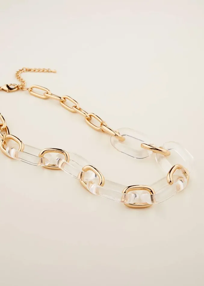 Women Phase Eight Jewellery Resin Link Chain Necklace Gold