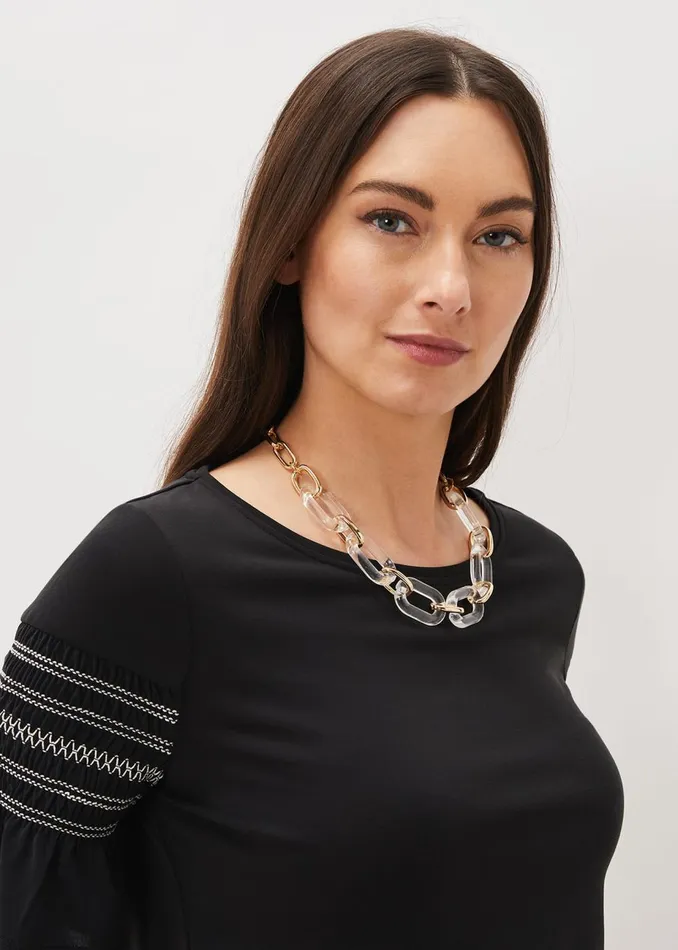 Women Phase Eight Jewellery Resin Link Chain Necklace Gold