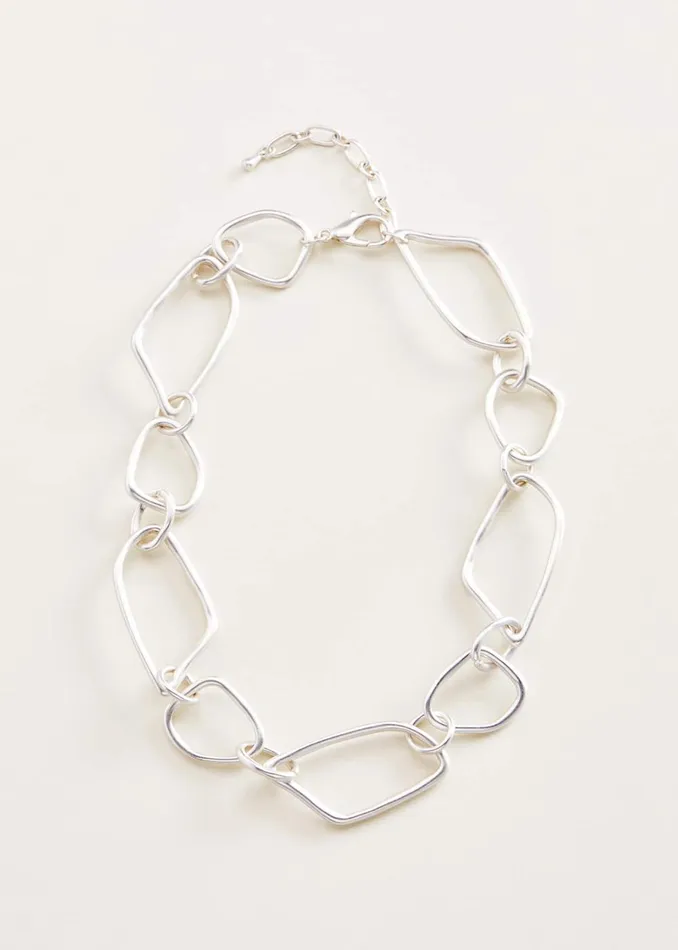 Women Phase Eight Jewellery Ronny Abstract Hoop Chain Necklace Silver