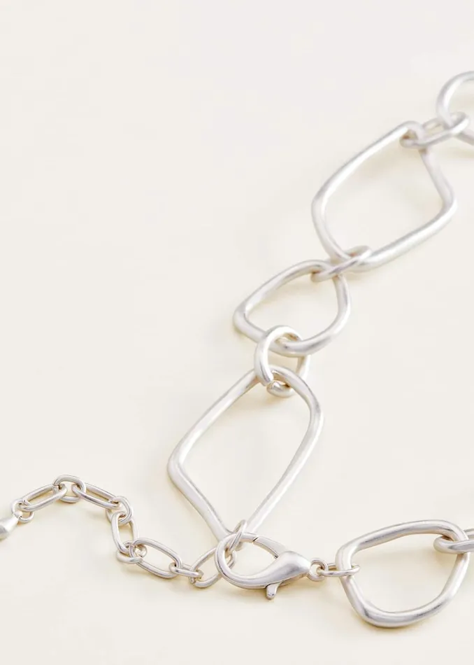 Women Phase Eight Jewellery Ronny Abstract Hoop Chain Necklace Silver