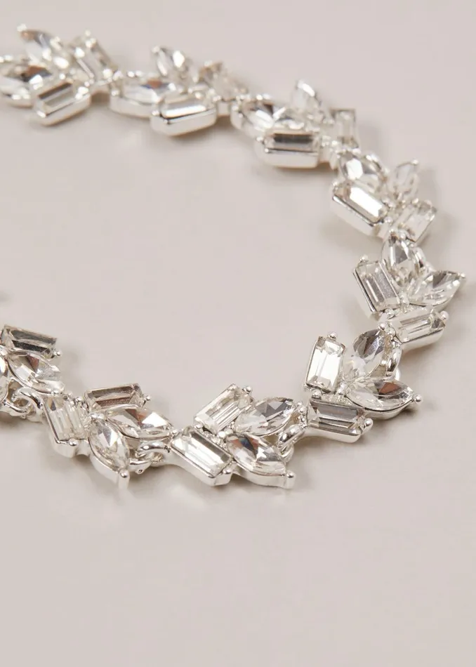 Women Phase Eight Jewellery Silver Plated Stone Cluster Bracelet Silver