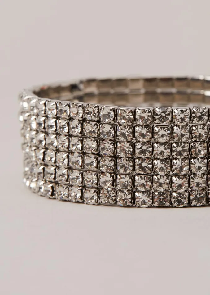 Women Phase Eight Jewellery Silver Sparkle Cuff Bracelet Silver