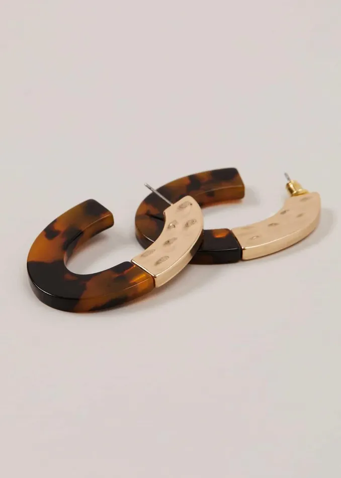 Women Phase Eight Jewellery Tortoiseshell Hoop Earrings Brown