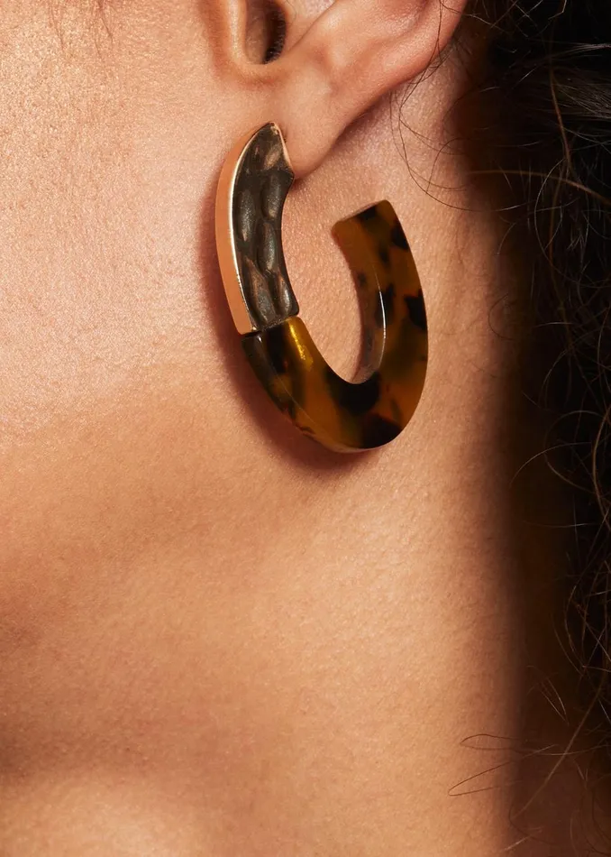 Women Phase Eight Jewellery Tortoiseshell Hoop Earrings Brown