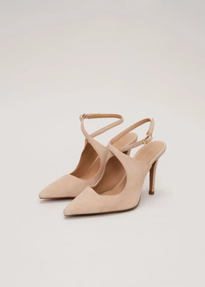 Women Phase Eight Occasion Shoes Cross Over Ankle Shoes Neutral