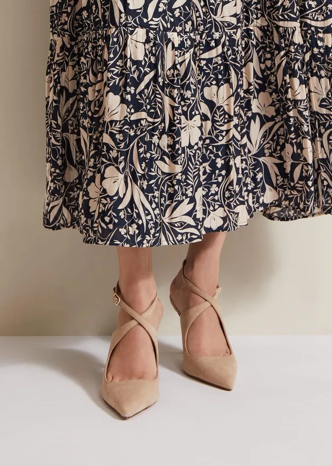 Women Phase Eight Occasion Shoes Cross Over Ankle Shoes Neutral