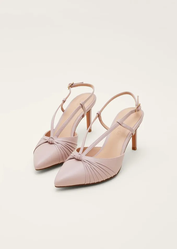 Women Phase Eight Occasion Shoes Knot Detail Slingback Heels Latte