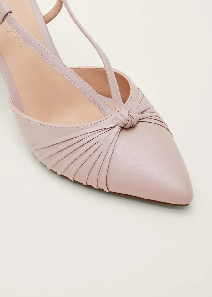 Women Phase Eight Occasion Shoes Knot Detail Slingback Heels Latte
