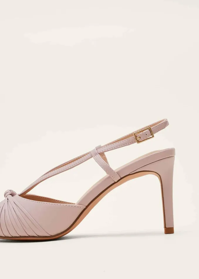 Women Phase Eight Occasion Shoes Knot Detail Slingback Heels Latte