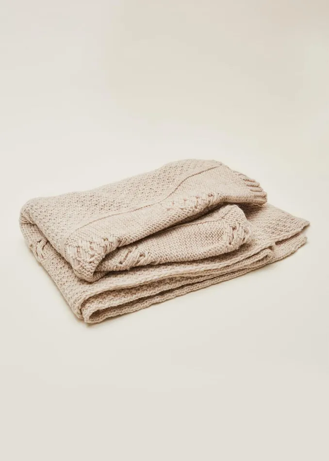 Women Phase Eight Scarves Miya Knitted Blanket Cream