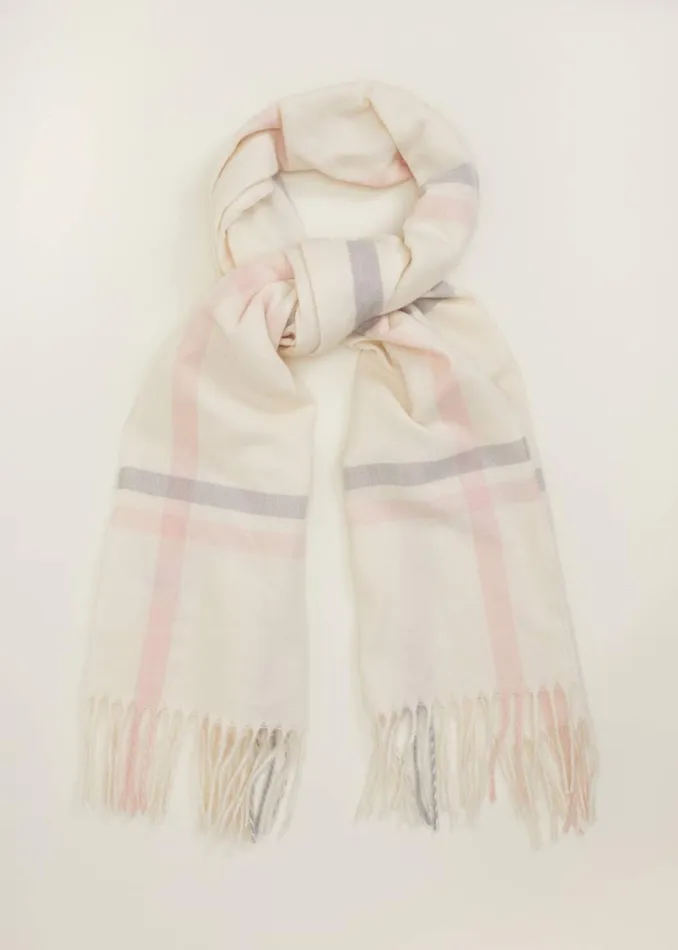 Women Phase Eight Scarves Sollie Check Scarf Ivory