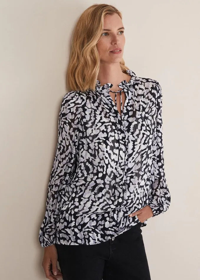 Women Phase Eight Shirts and Blouses Amryn Abstract Blouse Carbonivory