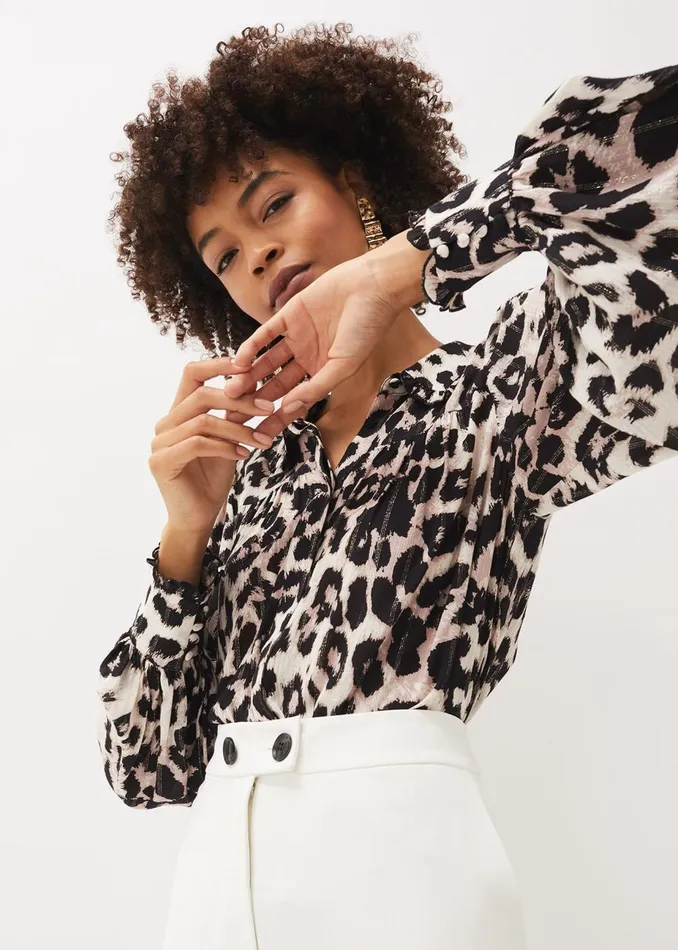 Women Phase Eight Shirts and Blouses Chelsie Leopard Print Blouse Multicoloured Women Phase Eight Shirts and Blouses Chelsie Leopard Print Blouse Multicoloured