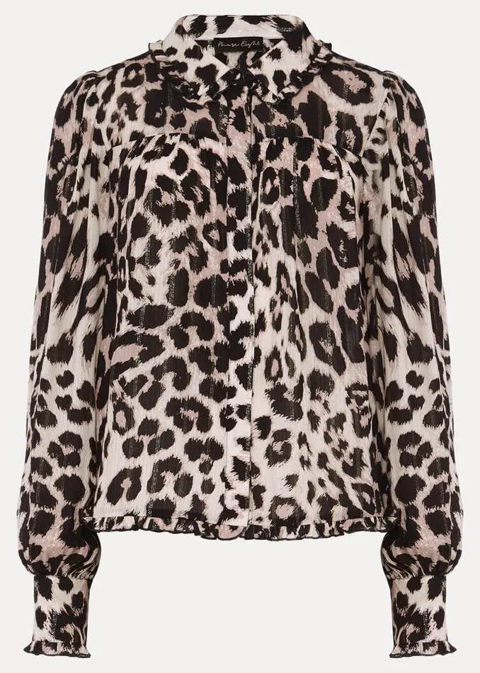 Women Phase Eight Shirts and Blouses Chelsie Leopard Print Blouse Multicoloured