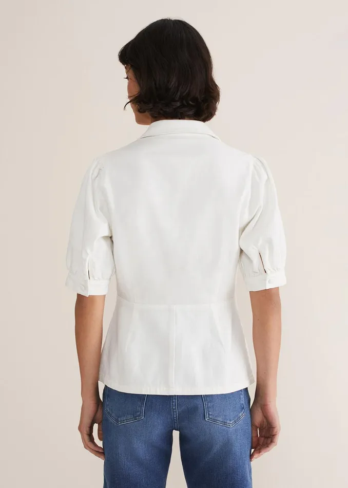 Women Phase Eight Shirts and Blouses Cosette Denim Top White