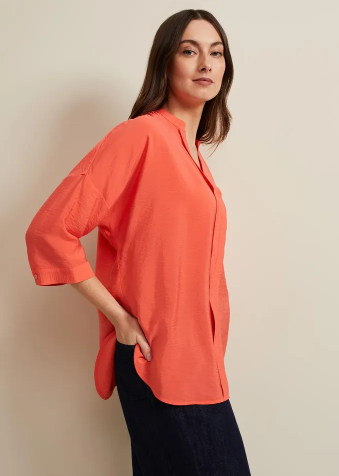 Women Phase Eight Shirts and Blouses Cynthia Longline Shirt Coral