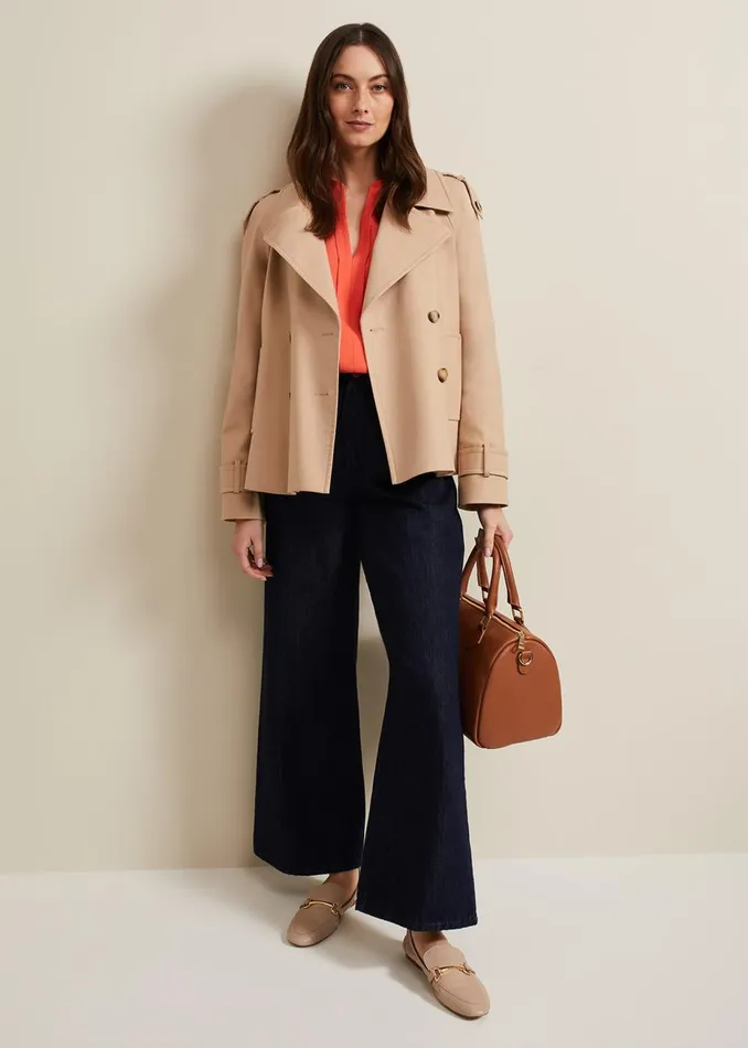 Women Phase Eight Shirts and Blouses Cynthia Longline Shirt Coral