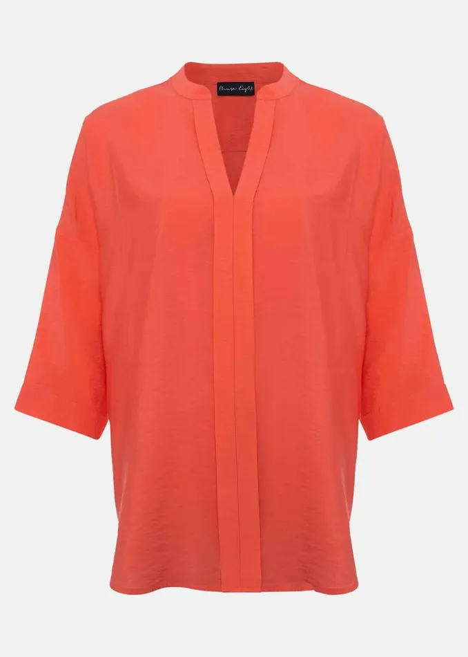 Women Phase Eight Shirts and Blouses Cynthia Longline Shirt Coral